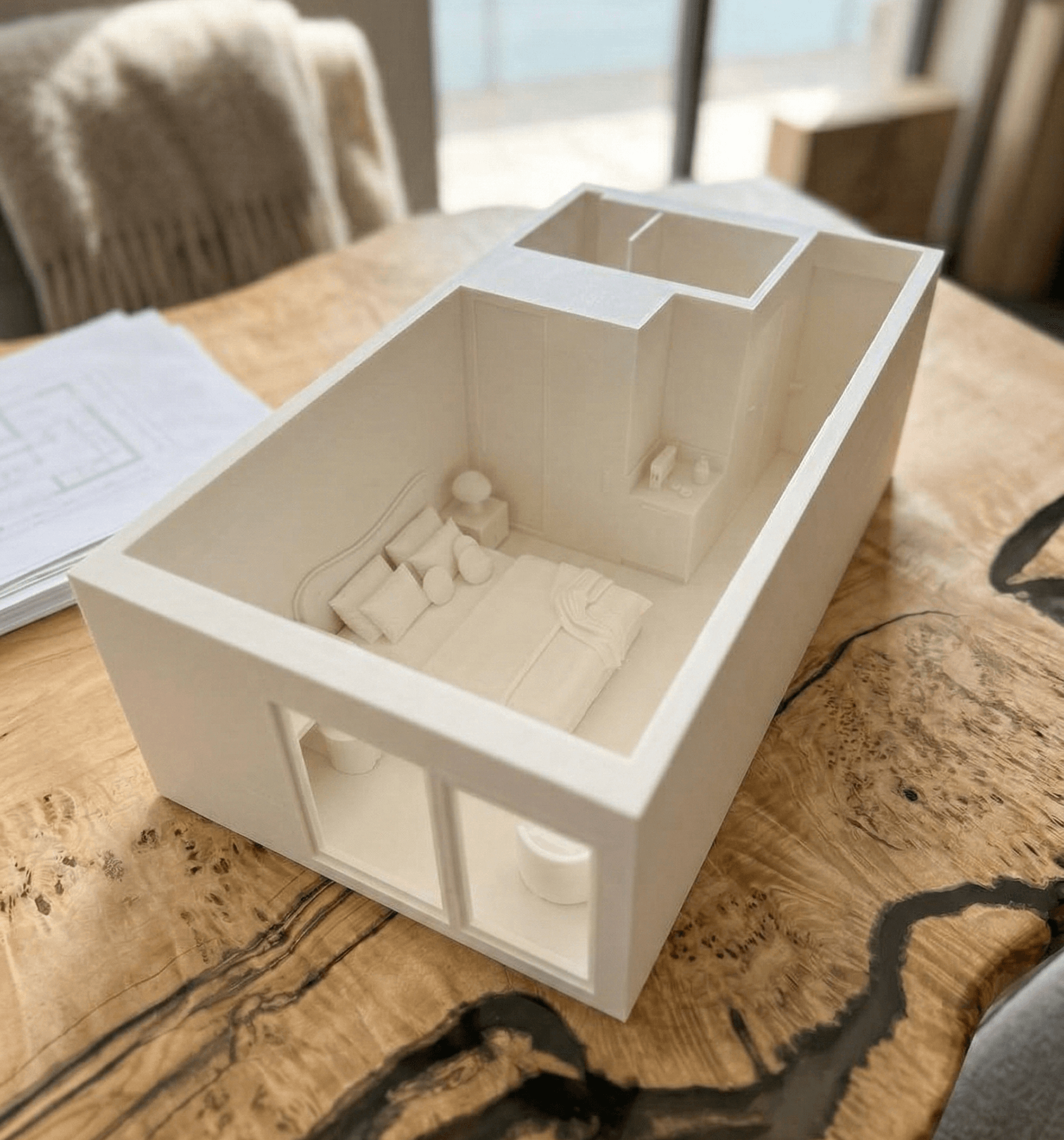 3D-печать интерьерного макета: планировка номера для отеля