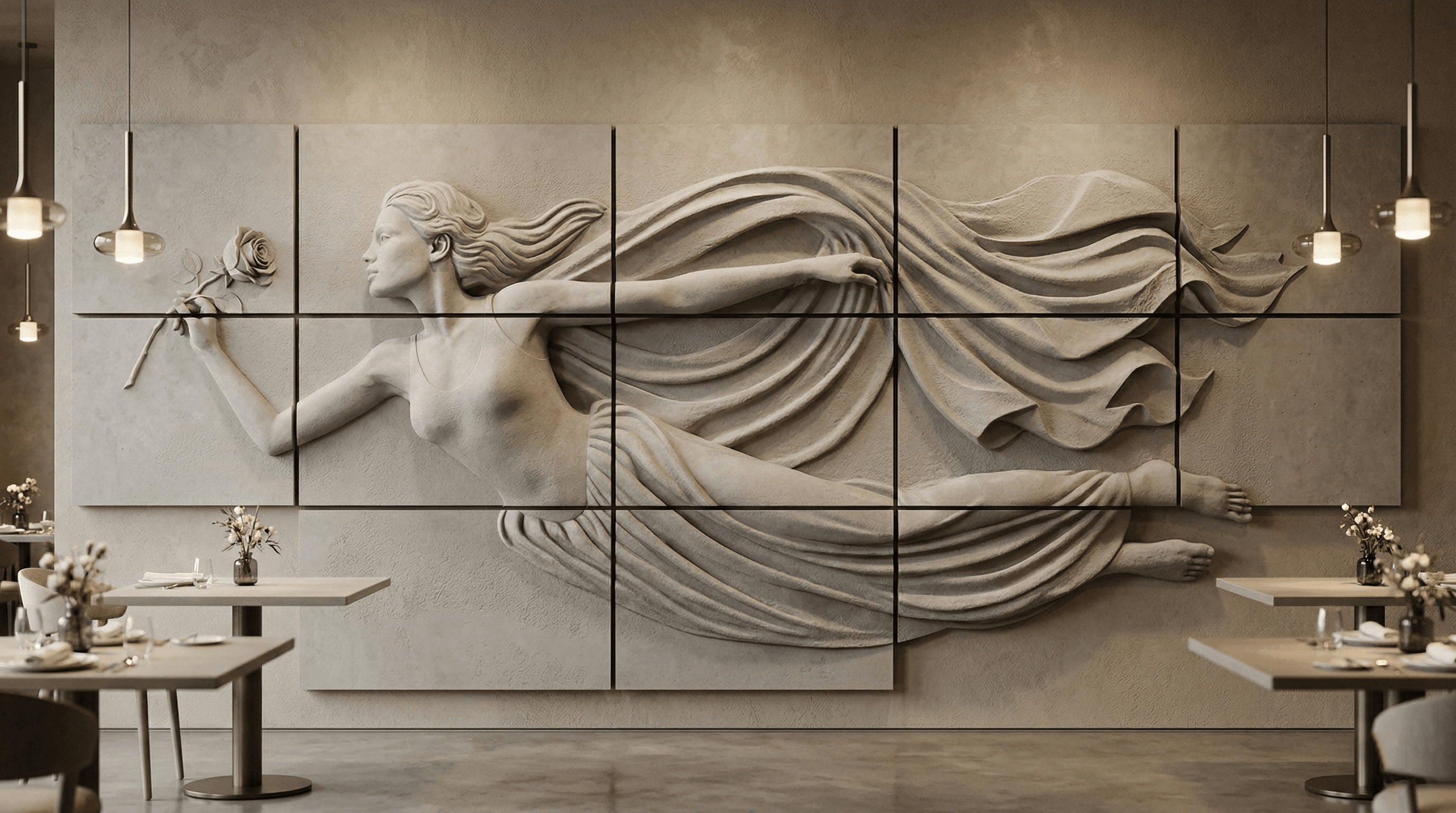 3D-печать масштабного интерьерного панно с имитацией бетона